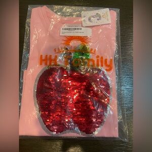 First Day of School Girls' Sequin Heart Apple SS T-shirt